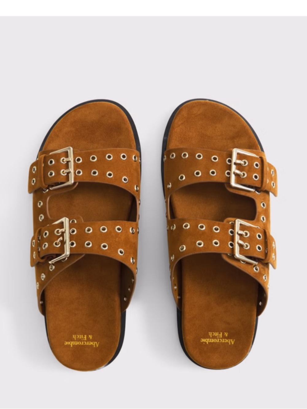 Abercrombie Vegan Suede Grommet Sandals